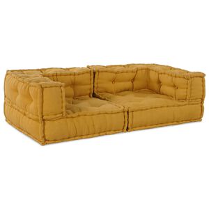 vidaXL Canapea modulară cu 2 locuri galben 140x70x36 țesătură