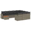 vidaXL Set canapele de grădină cu perne, 11 piese, gri, poliratan