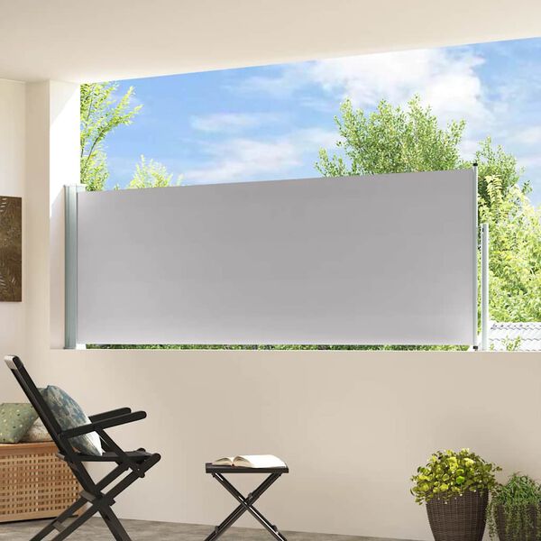 vidaXL Copertină laterală retractabilă de terasă, gri, 100 x 300 cm