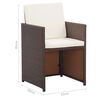 vidaXL Set mobilier de exterior cu perne, 17 piese, maro, poliratan