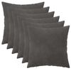 vidaXL Husă pentru pernă 6 pcs HEERLEN Gri &icirc;nchis 35 x 35 cm Catifea