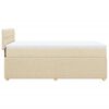 vidaXL Pat box spring cu saltea, crem, 90x190 cm, textil