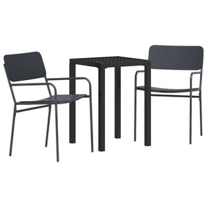 vidaXL Set de Mobilier pentru Exterior 3 buc. Antracit Oțel