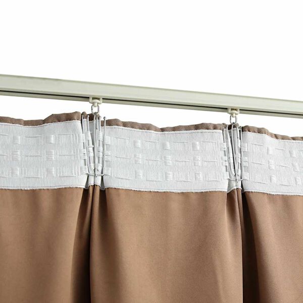 vidaXL Draperii opace cu cârlige, 2 buc., gri taupe, 140 x 175 cm