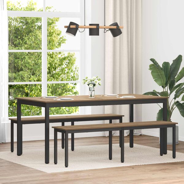 vidaXL bancă Stejar artizanal 160 x 35 x 45 cm Lemn compozit