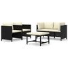 vidaXL Set mobilier de grădină cu perne, 5 piese, negru, poliratan
