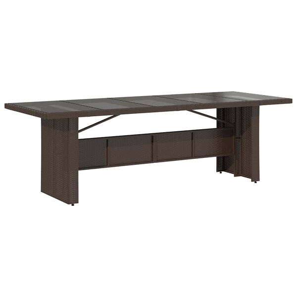 vidaXL Set bistro de grădină cu perne, 11 piese, maro, poliratan