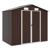 vidaXL Șopron de grădină, maro, 205 x 129 x 183, oțel galvanizat