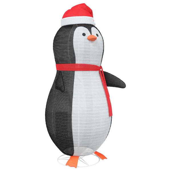 vidaXL Figură de pinguin de zăpadă Alb cald 78 x 88 x 180 cm țesătură