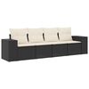 vidaXL Set mobilier de grădină cu perne, 4 piese, negru, poliratan