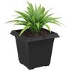 vidaXL Vază pătrată pentru flori 6 pcs Negru 16 x 16 x 14 cm Plastic