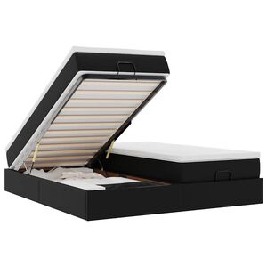 vidaXL Cadru de pat otoman saltele Negru 160x200cm piele artificială