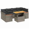 vidaXL Set canapele de grădină, 7 piese, cu perne, gri, poliratan