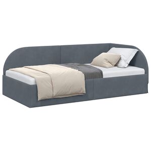 vidaXL Cadru de pat colțar Gri &icirc;nchis 80 cm x 200 cm Catifea