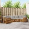 vidaXL Set canapea sectională cu pernă 7 pcs Gri natural și deschis