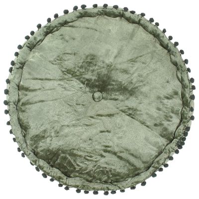 vidaXL Fotoliu puf rotund, verde, 40 x 20 cm, catifea