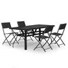 vidaXL Set de servit masa pentru grădină, 5 piese, gri și negru