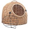 vidaXL Coș transport pentru pisici, 60x45x45 cm, răchită naturală