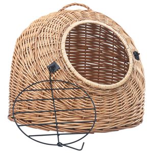 vidaXL Coș transport pentru pisici, 60x45x45 cm, răchită naturală