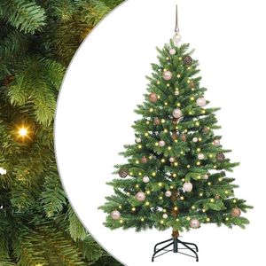 vidaXL Brad de Crăciun artificial cu 150 LED Verde 150 cm PE și PVC