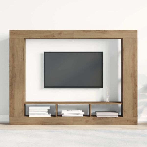 vidaXL Cabinet TV stejar artizanal 152 x 22 x 113 cm Lemn compozit