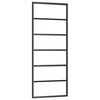 vidaXL Ușă glisantă, negru, 76x205 cm, sticlă ESG și aluminiu