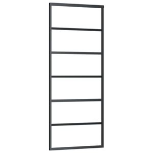 vidaXL Ușă glisantă, negru, 76x205 cm, sticlă ESG și aluminiu