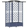 vidaXL Pat Ridicat cu Trellis și Acoperiș Gri 124 x 40 x 123 cm PP