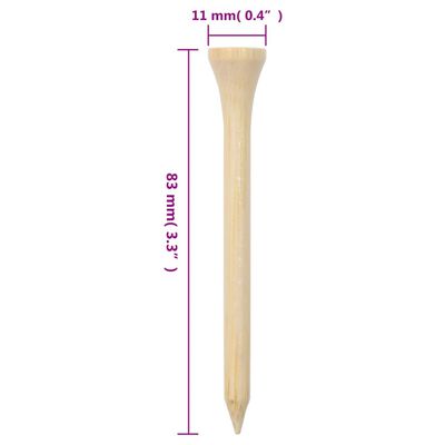 vidaXL Teuri de golf, 1000 buc., 83 mm, bambus