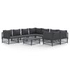 vidaXL Set mobilier de grădină cu perne, 9 piese, antracit, oțel