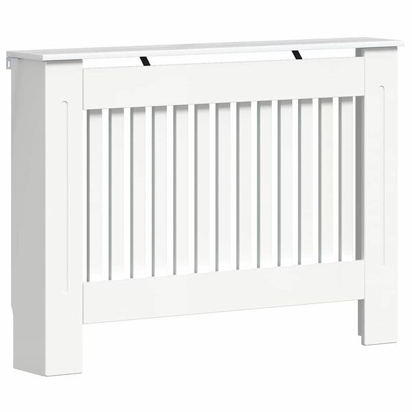 vidaXL Capac pentru radiator Alb lucios 112 x 19 x 81,5 cm