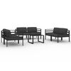 vidaXL Set mobilier de grădină cu perne, 7 piese, antracit, aluminiu