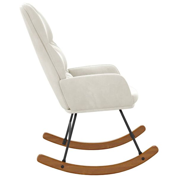 vidaXL Scaun balansoar, alb crem, catifea