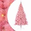 vidaXL Pom de Crăciun artificial pre-iluminat Roz 240 cm PVC