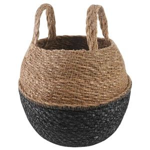 vidaXL Vază pentru plante cu m&acirc;nere Negru &Oslash; 22 x 20 cm