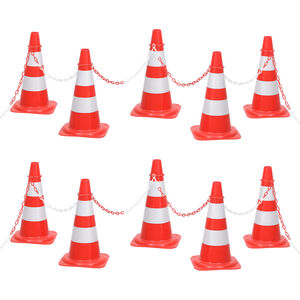 vidaXL Set de lanț și con, lanț 10 m, roșu și alb