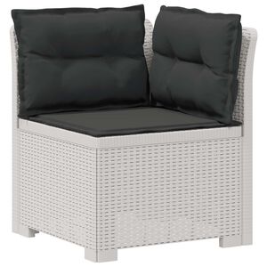 vidaXL Canapea de Grădină cu 1 Loc cu Perne Aspect Rattan PP Alb