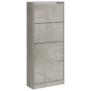 vidaXL Pantofar, gri beton, 63x24x147 cm, lemn compozit