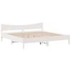 vidaXL Cadru de pat fără saltea, alb, 180x200 cm, lemn masiv pin
