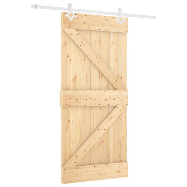 vidaXL Ușă glisantă cu set feronerie, 90x210 cm, lemn masiv de pin