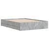 vidaXL Cadru de pat cu sertare, gri beton, 135x190 cm, lemn prelucrat