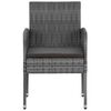 vidaXL Set de mobilier de exterior, 3 piese, gri, poliratan