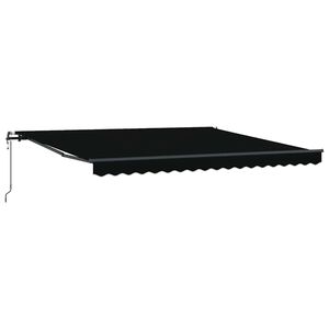 vidaXL Cortina Retractabilă Negru 400 &times; 350 cm Țesătură și Aluminiu