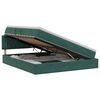 vidaXL Pat cu storage cu headboard Verde &icirc;nchis 140 x 200 cm Catifea