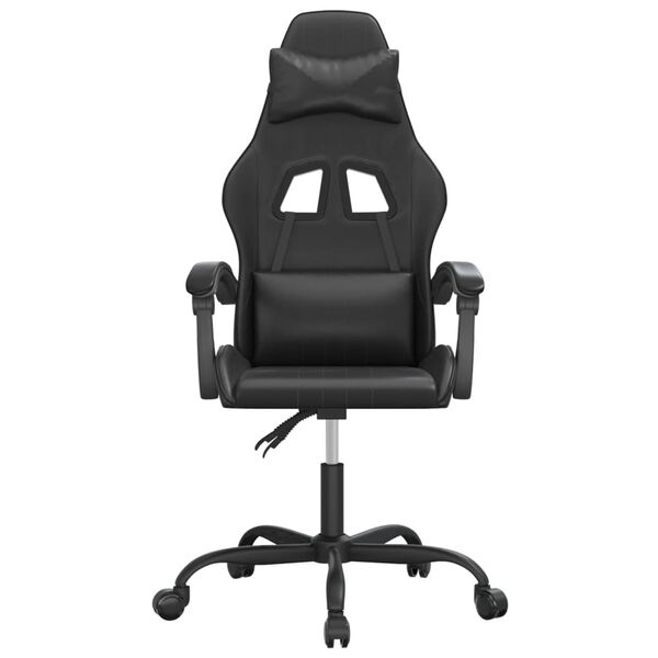 vidaXL Scaun de gaming pivotant, negru, piele ecologică