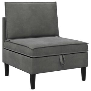 vidaXL Sofa cu Depozitare Gri &icirc;nchis Catifea