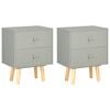 vidaXL Noptiere, 2 buc., gri, 40 x 30 x 50 cm, lemn masiv de pin
