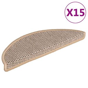 vidaXL Covorașe scări autoadezive 15 buc. bej deschis 56x17x3cm sisal