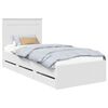 vidaXL Cadru de pat cu sertar Alb 75 x 190 cm Lemn Ingineresc