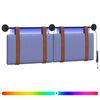 vidaXL Tăblie de pat suspendată Cu lumină LED Albastru Jeans PU antic
